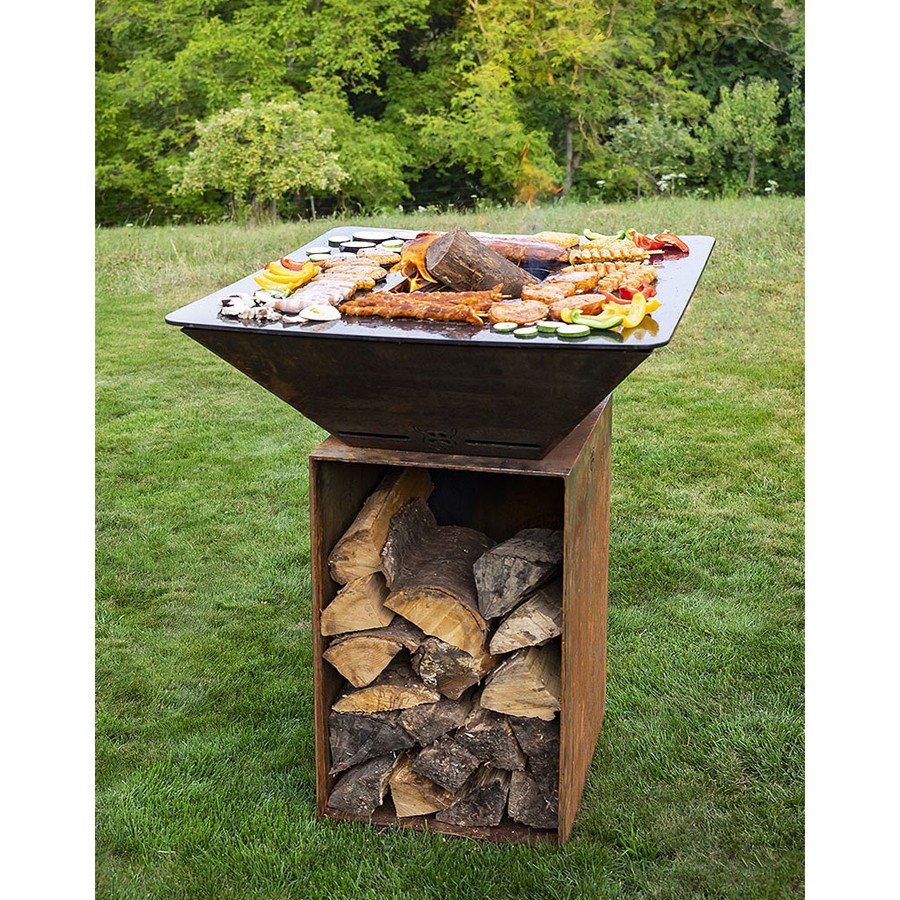 additioanl image for  BlackBull Big Qube L Wood Corten Steel 